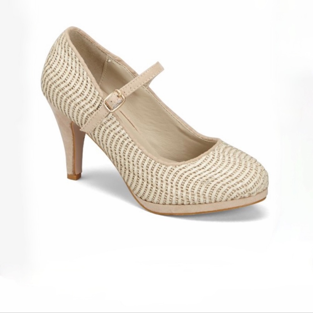 Mary Jane Style Dress Pumps Nude/Beige